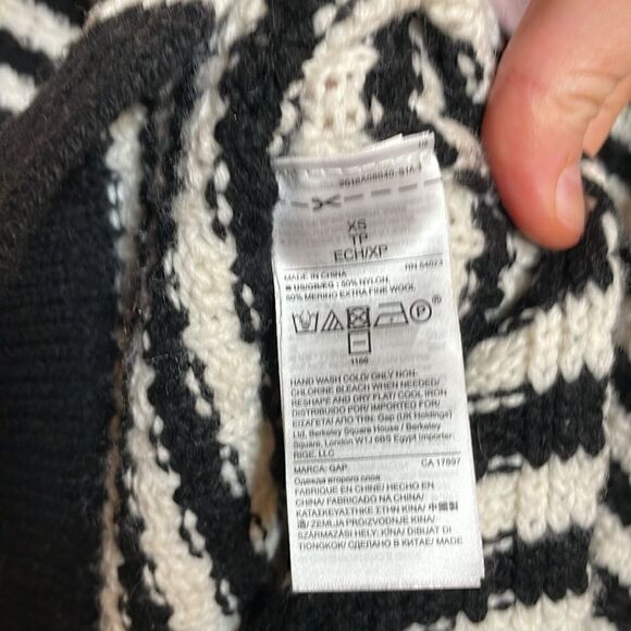 Gap Merino Wool Blend Turtleneck Sweater Stripes size XS - Picture 8 of 9